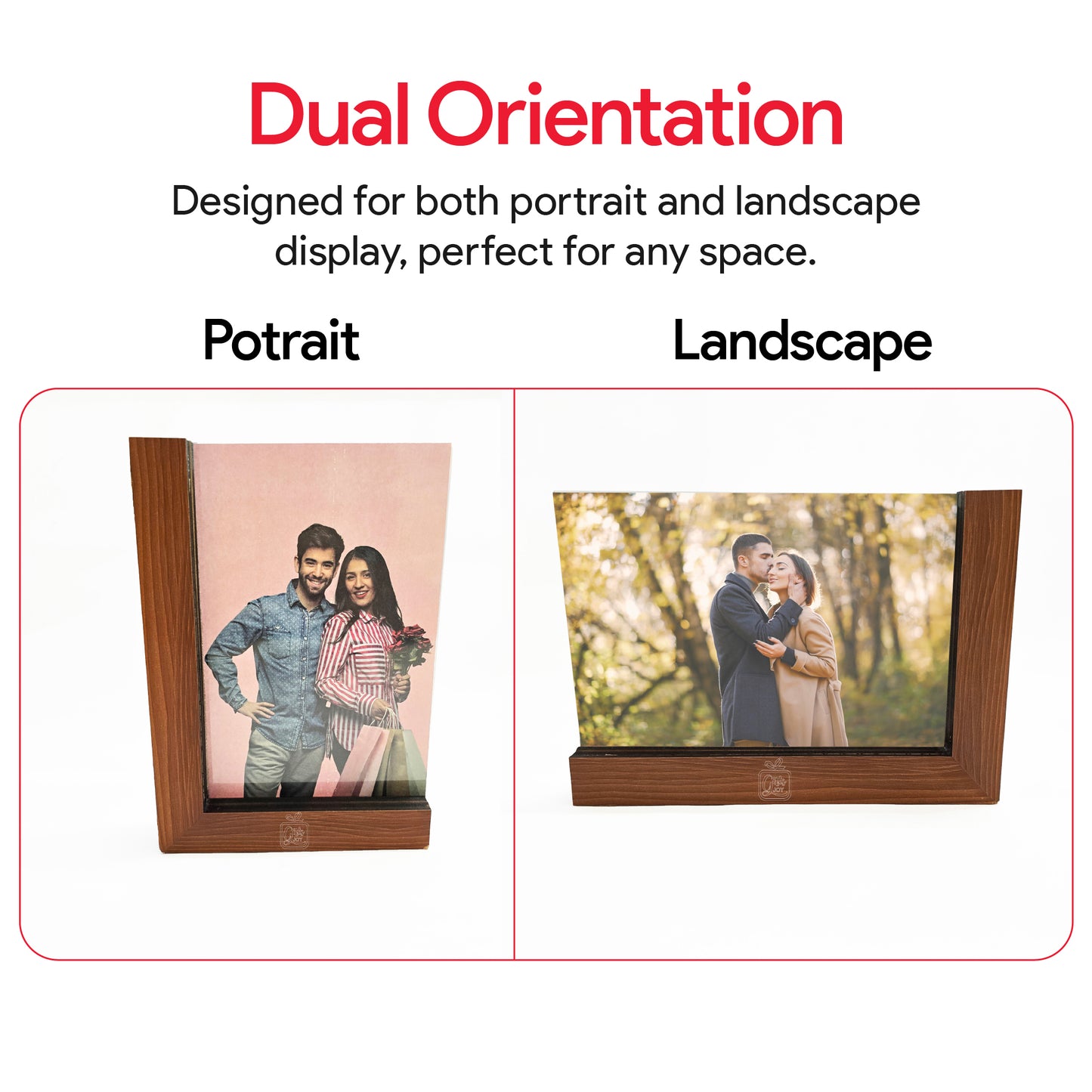Premium Wooden Photo Frame β Dual Orientation Display