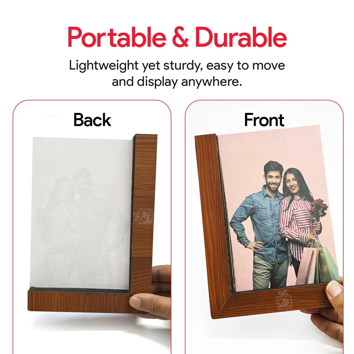 Premium Wooden Photo Frame β Dual Orientation Display