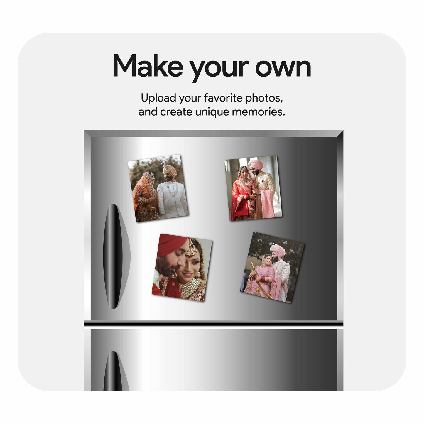 Personalised Wooden Photo Fridge Magnet Set of 4 : 3 X 3.5 inch