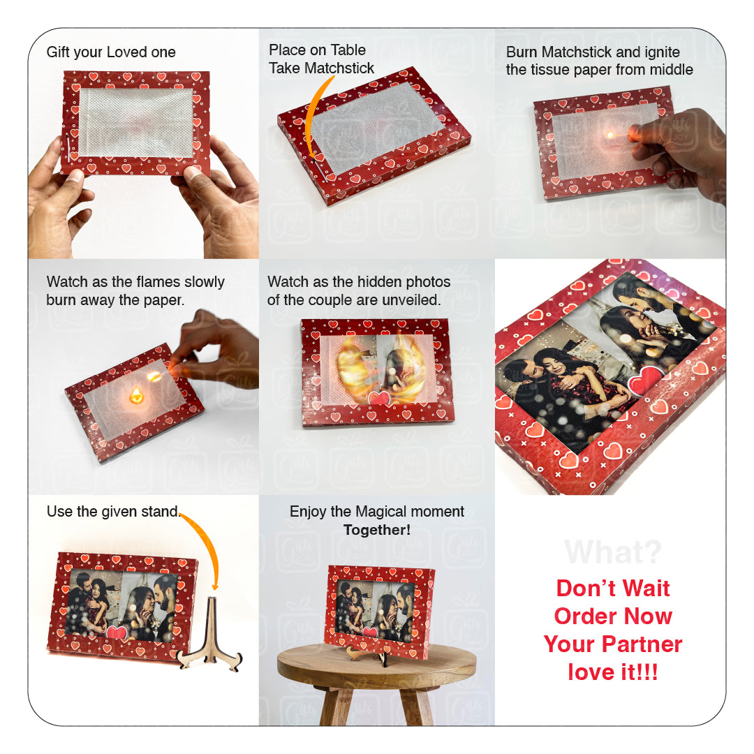 Personalised Couple Surprise Fire Photo Frame
