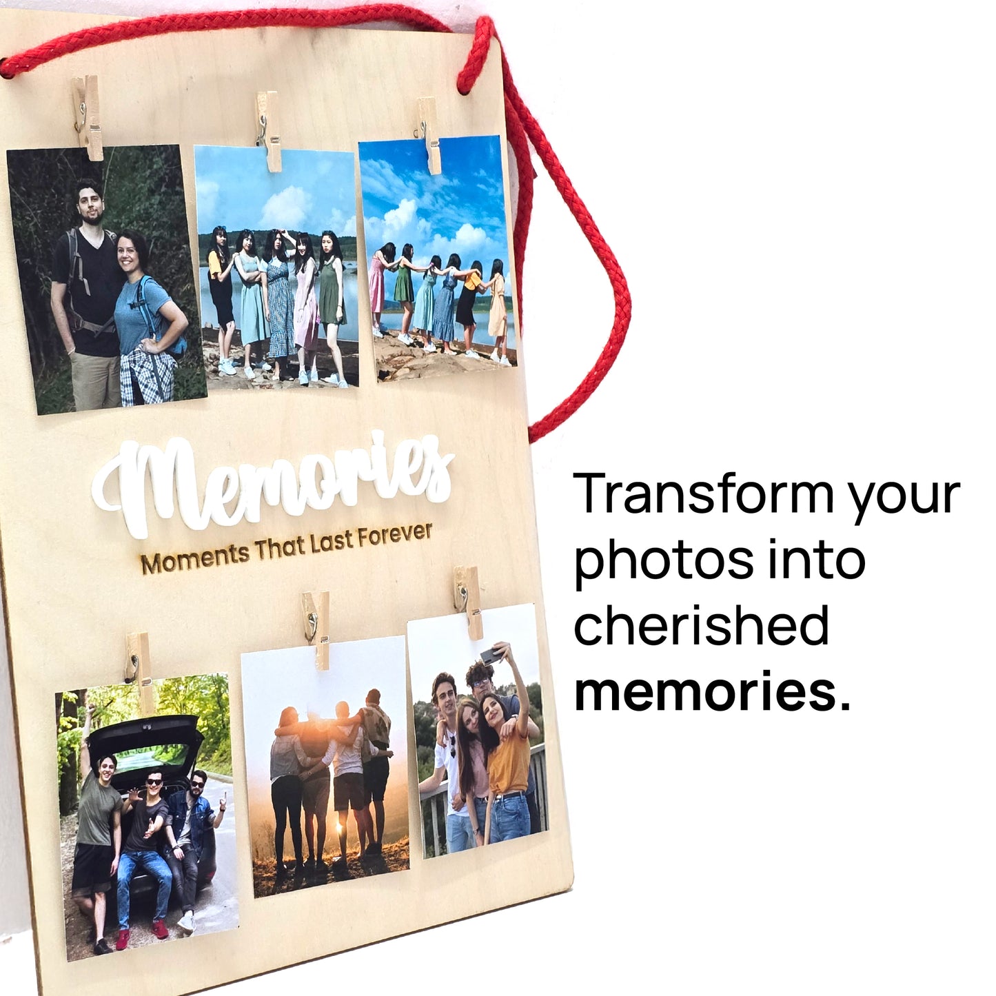 Custom Wooden Memories Hanger Board – Display Your Best Moments