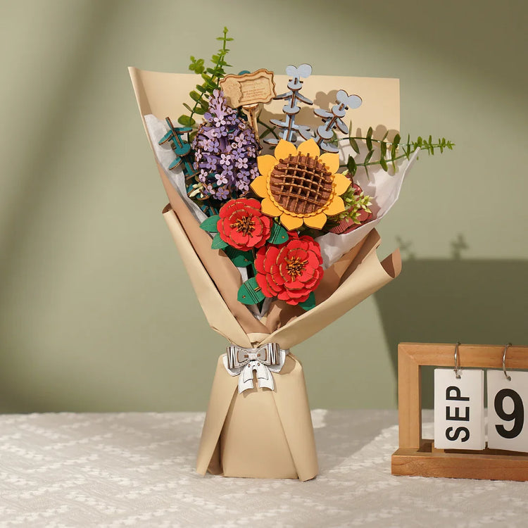 3D Wooden Flower Bouquet
