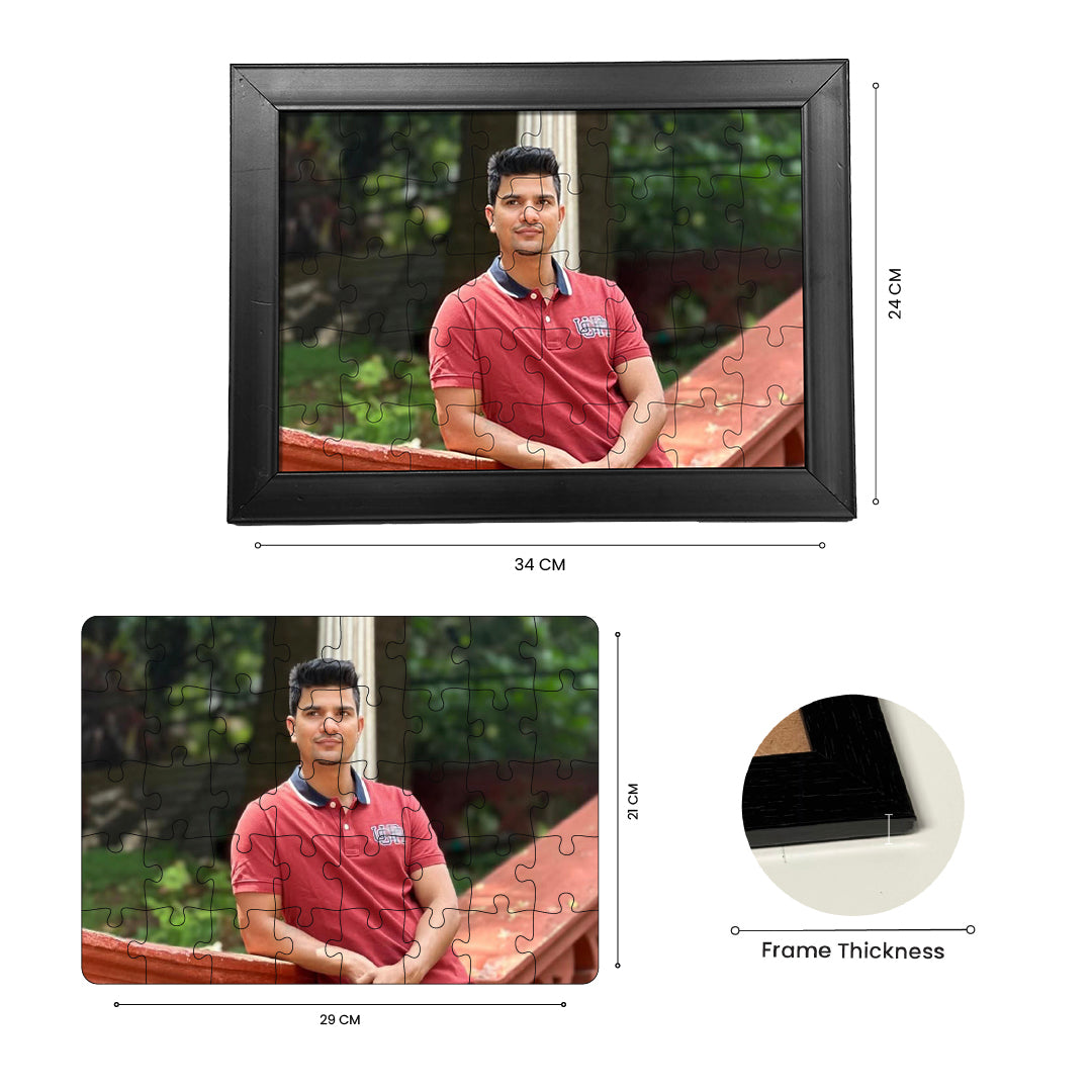 Personalised Jigsaw Puzzle Wooden Photoframe