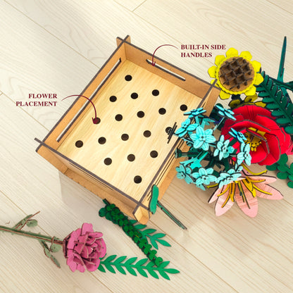 Wooden Bloom Box – Everlasting Wooden Flower Arrangement for Table Décor