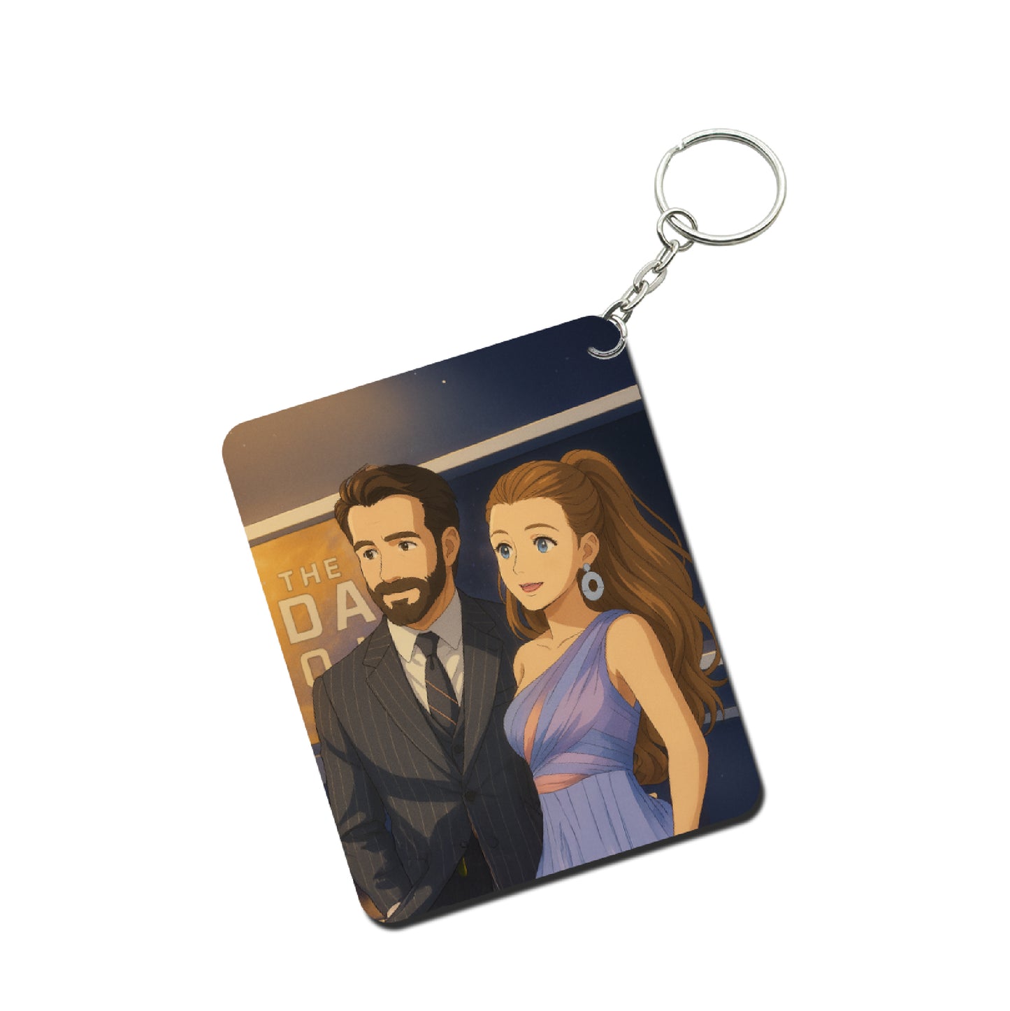 Personalized Couple Acrylic Ghibli Anime Art Style Keychain