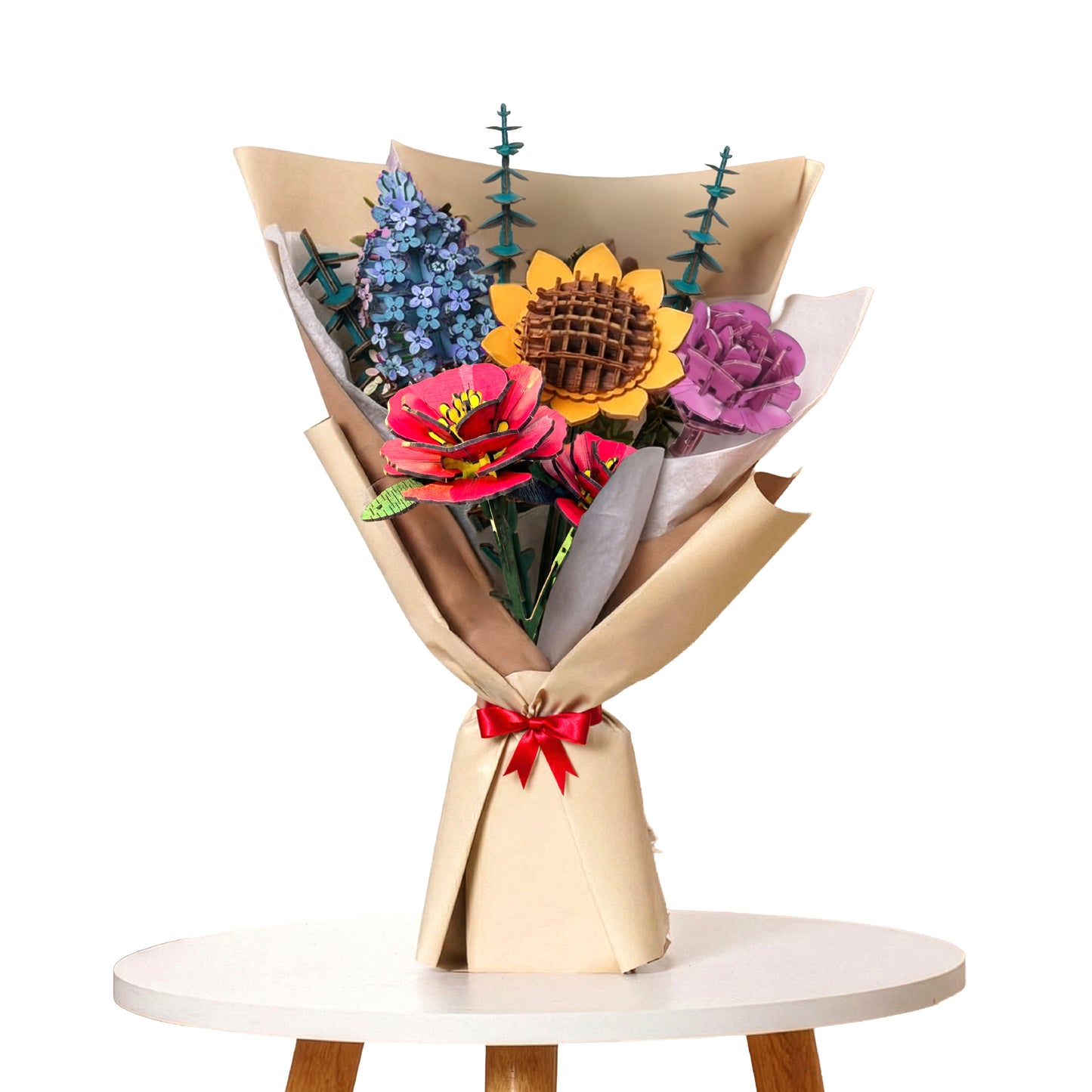DIY Wooden Flower Bouquet | 3D Wooden Puzzle Craft Kit for Home Décor & Gifting | Gifts Joy
