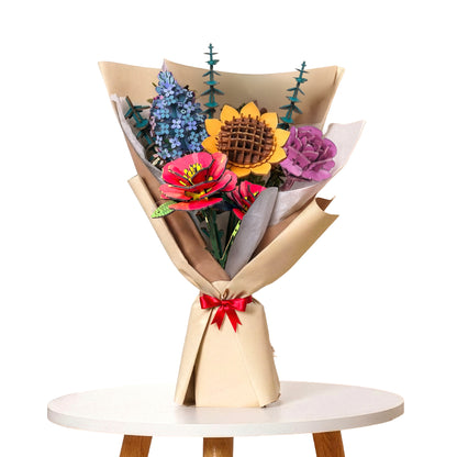DIY Wooden Flower Bouquet | 3D Wooden Puzzle Craft Kit for Home Décor & Gifting | Gifts Joy