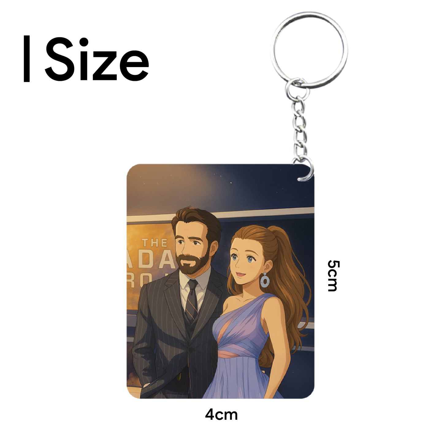 Personalised Couple Acrylic Ghibli Anime Art Style Keychain – Set of 4