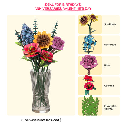 DIY Wooden Flower Bouquet | 3D Wooden Puzzle Craft Kit for Home Décor & Gifting | Gifts Joy