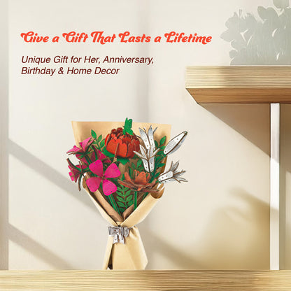 DIY Wooden Flower Bouquet | 3D Wooden Puzzle Craft Kit for Home Décor & Gifting