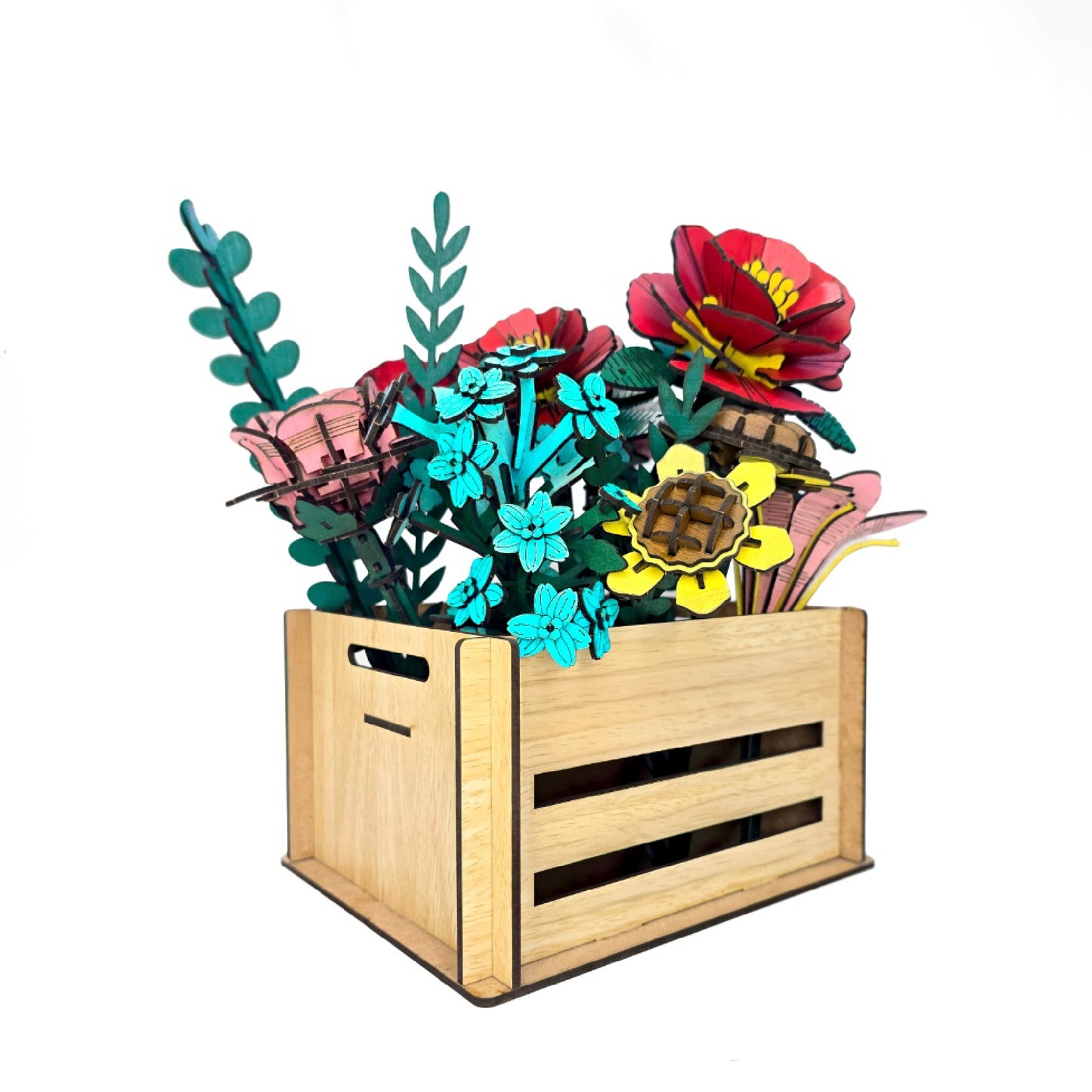 Wooden Bloom Box – Everlasting Wooden Flower Arrangement for Table Décor