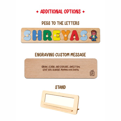 Personalised Name Puzzle with Pegs