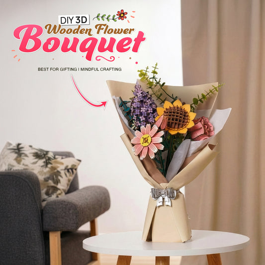 DIY Wooden Flower Bouquet | 3D Wooden Puzzle Craft Kit