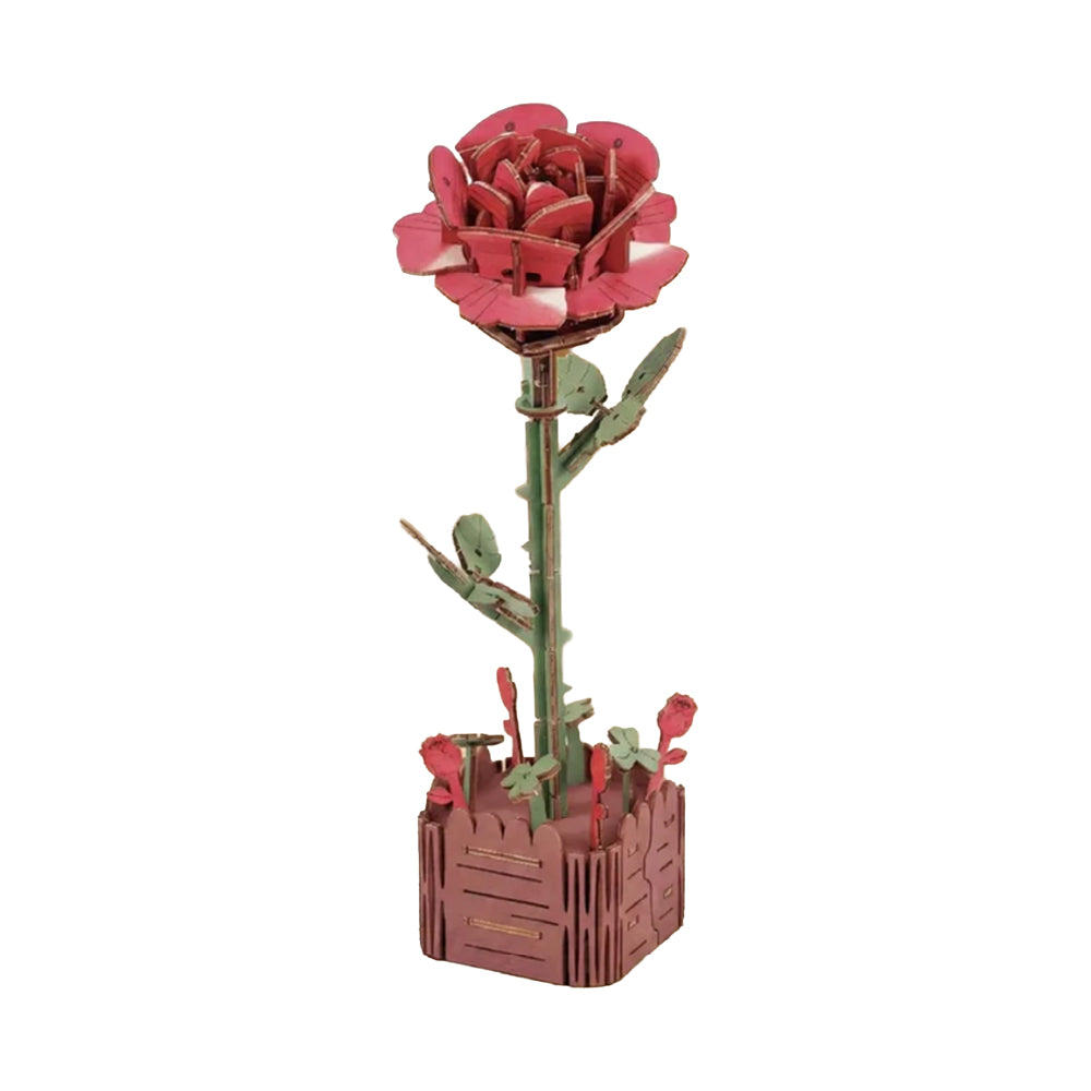 Rose 3D Wooden Flower Pot DIY Craft Kit