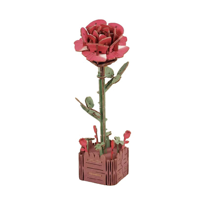 Rose 3D Wooden Flower Pot DIY Craft Kit