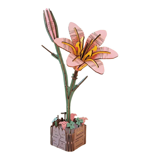 Lily 3D Wooden Flower Pot DIY Craft Kit