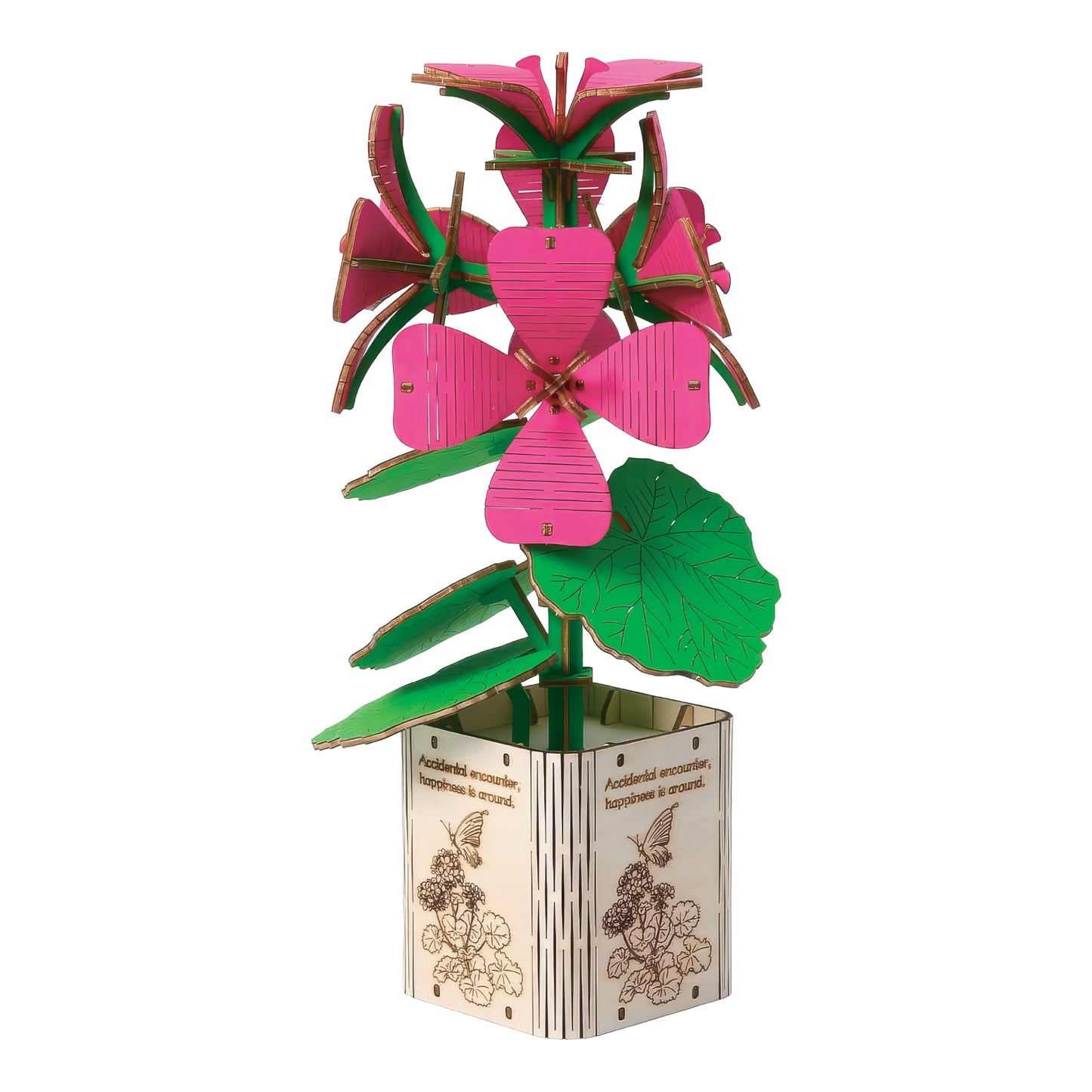 DIY Wooden Flower 3D Wooden Puzzle : Geranium