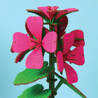 DIY Wooden Flower 3D Wooden Puzzle : Geranium
