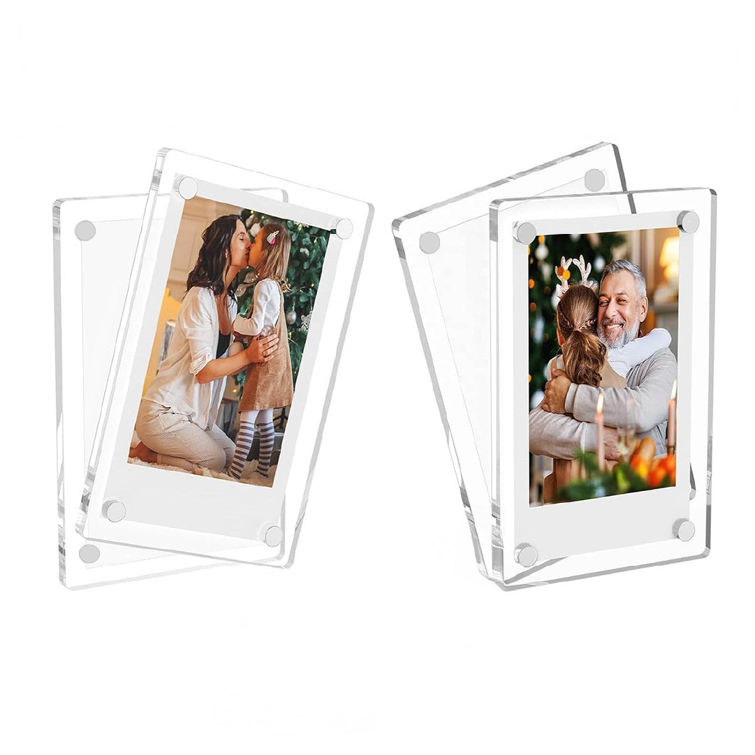 Personalised Acrylic Photo Frame Fridge Magnet Set of 4