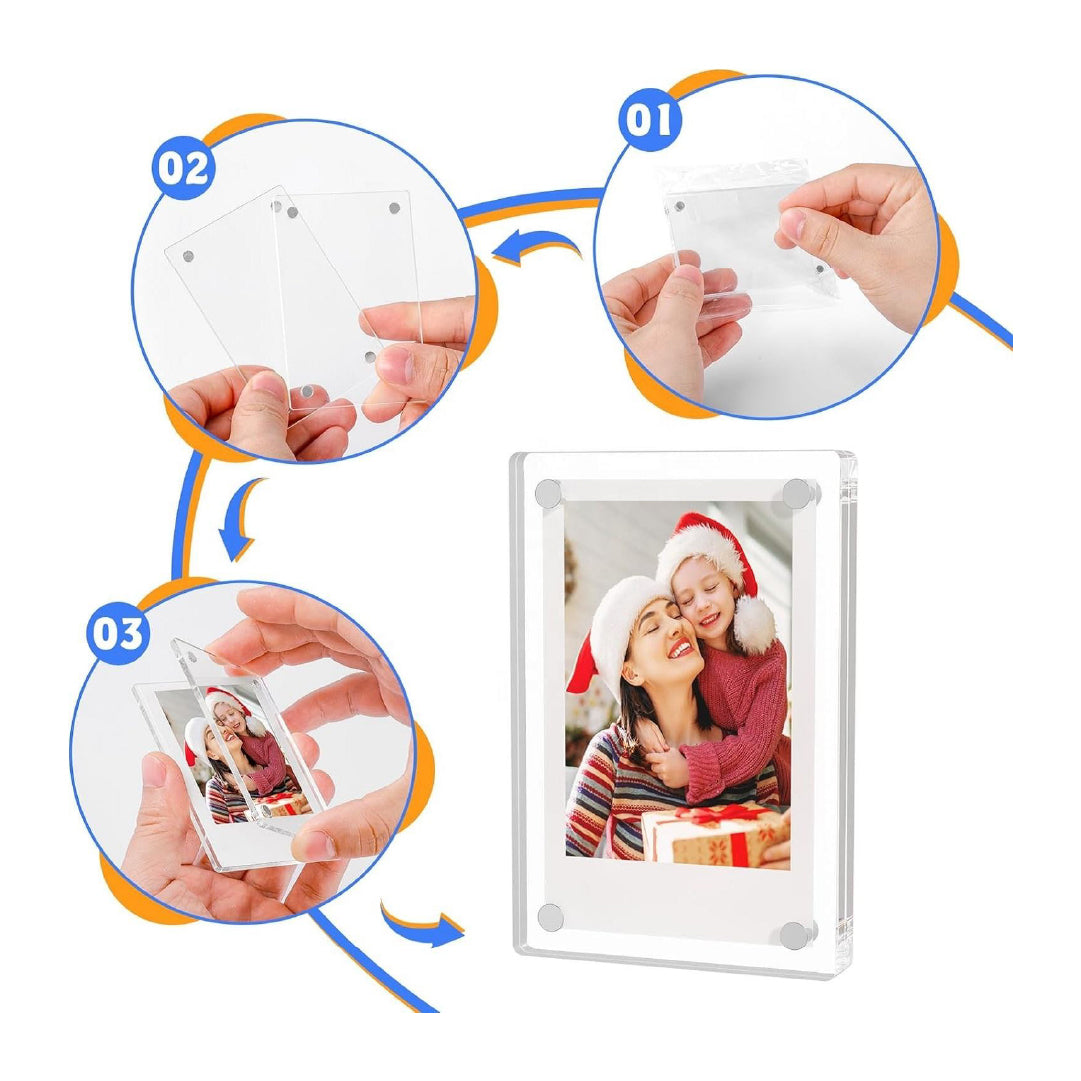 Personalised Acrylic Photo Frame Fridge Magnet Set of 4