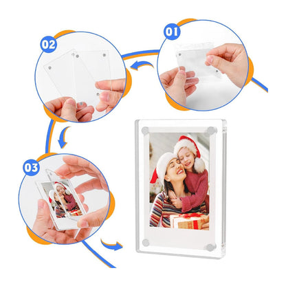 Personalised Acrylic Photo Frame Fridge Magnet Set of 4
