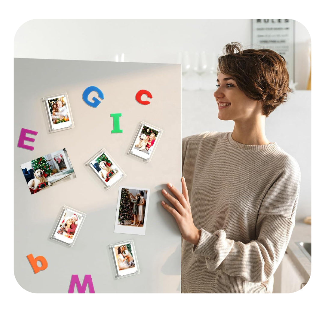 Personalised Acrylic Photo Frame Fridge Magnet Set of 4