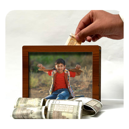 Personalised Wooden 1,00,000 Money Saving Box with Photo and Name