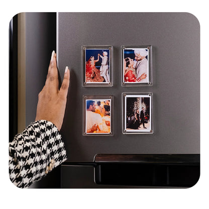 Personalised Acrylic Photo Frame Fridge Magnet Set of 4