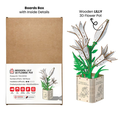 DIY Wooden Flower 3D Wooden Puzzle : Lilly