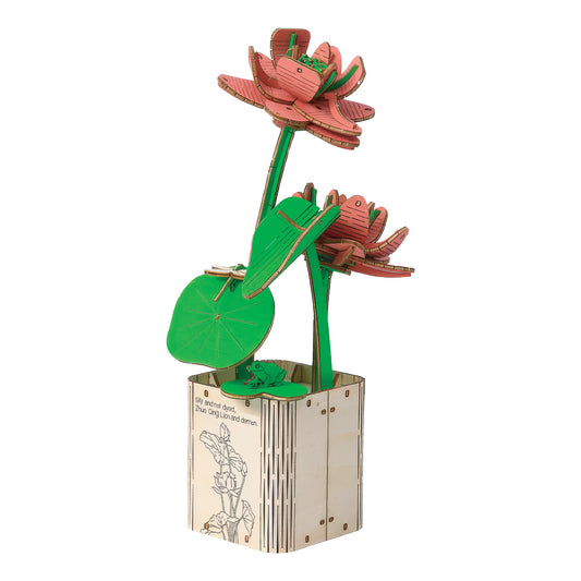 DIY Wooden Flower 3D Wooden Puzzle : Lotus