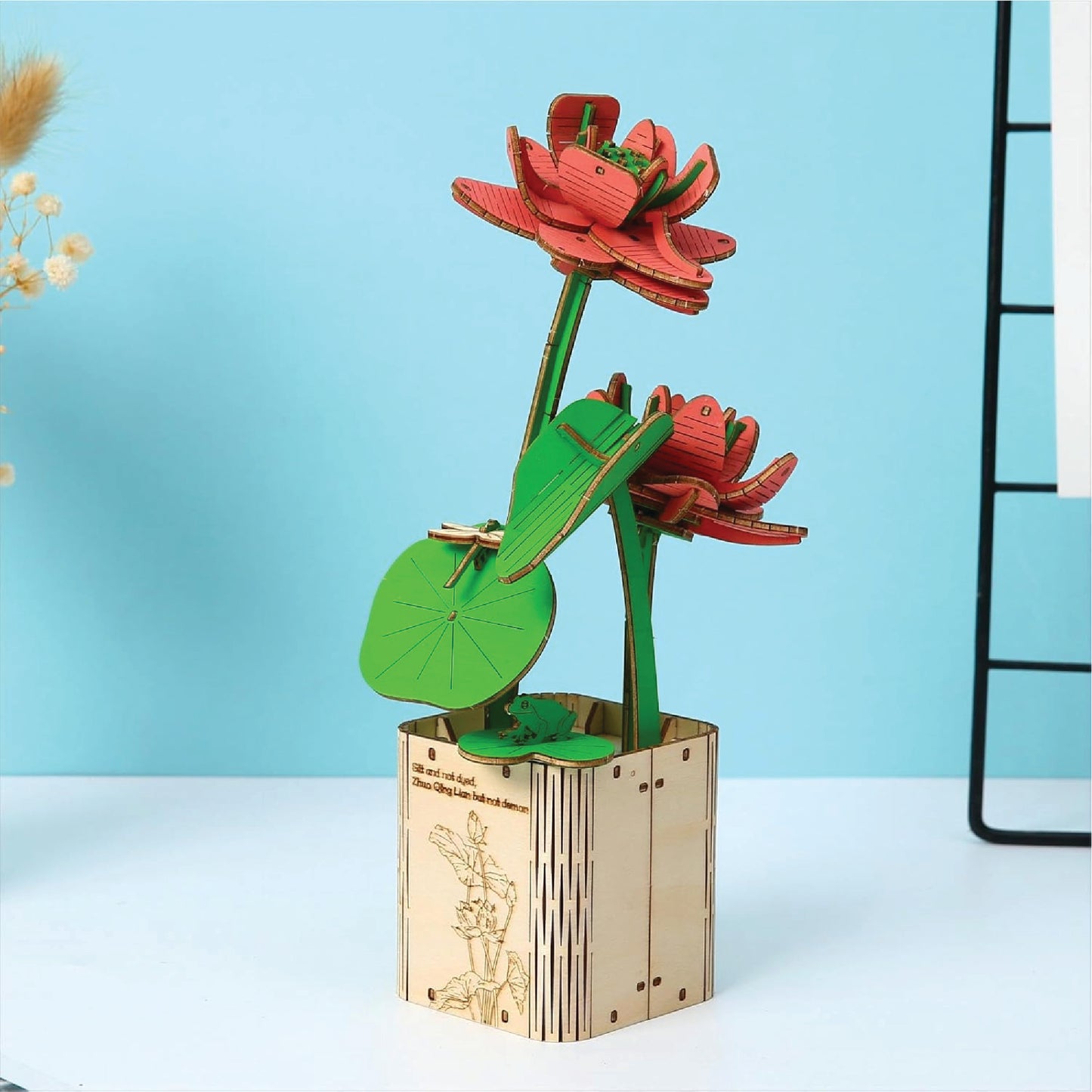 Peony & Lotus 3D Wooden DIY Flower Pot Kit – Set of 2